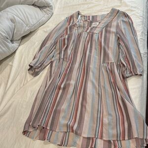 Knox Rose Multicolor Striped High Low Dress
